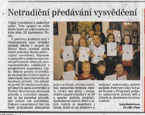 Netradiční předávání vysvědčení